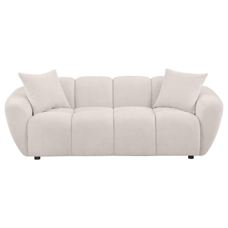 Destino Chenille Upholstered Splayed Arm Sofa Greige by Coaster at Eve Furniture