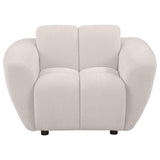 Destino Greige Chenille Upholstered Splayed Arm Accent Chair by Coaster at Eve Furniture