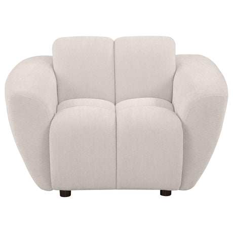 Destino Greige Chenille Upholstered Splayed Arm Accent Chair by Coaster at Eve Furniture