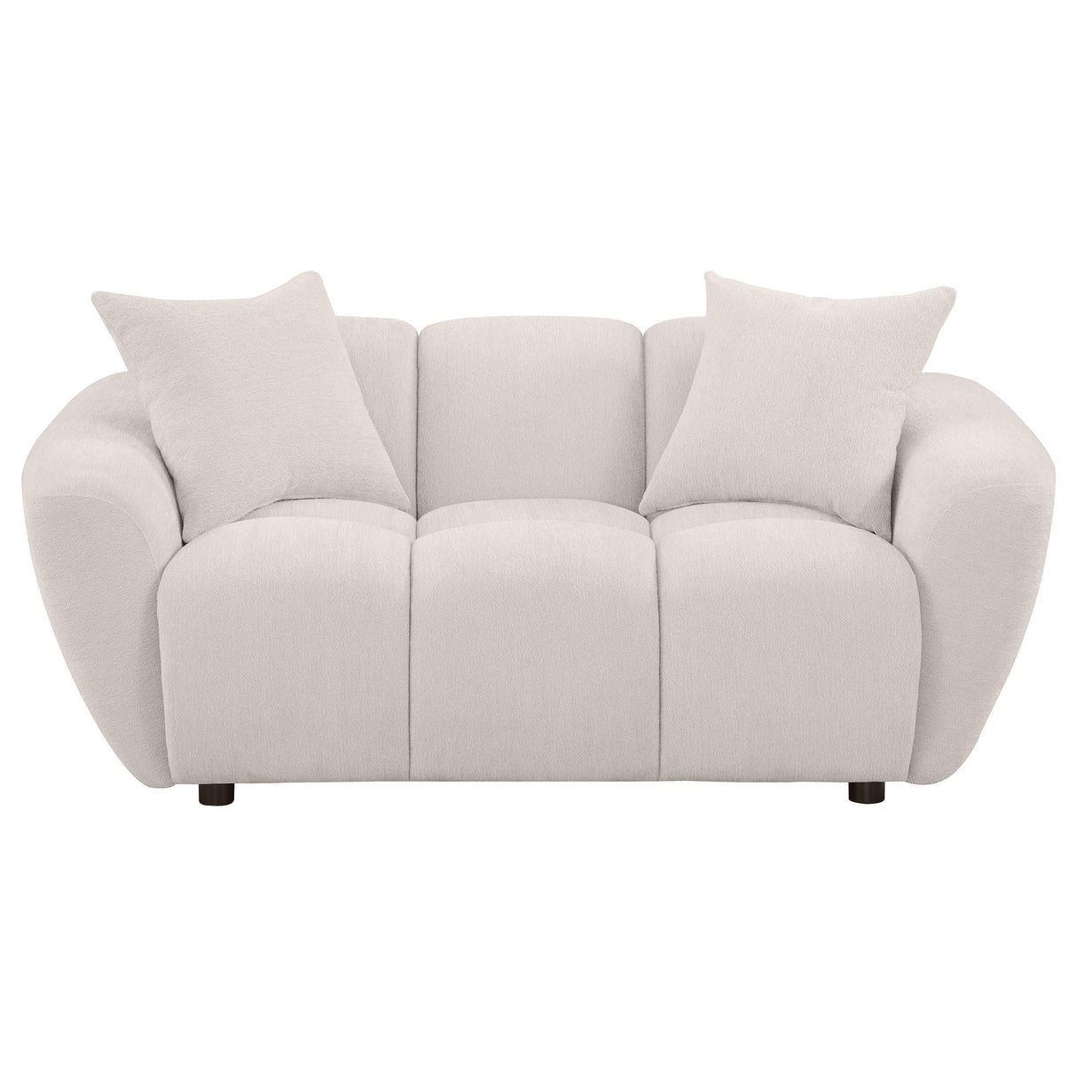 Destino Greige Chenille Upholstered Splayed Arm Loveseat by Coaster at Eve Furniture