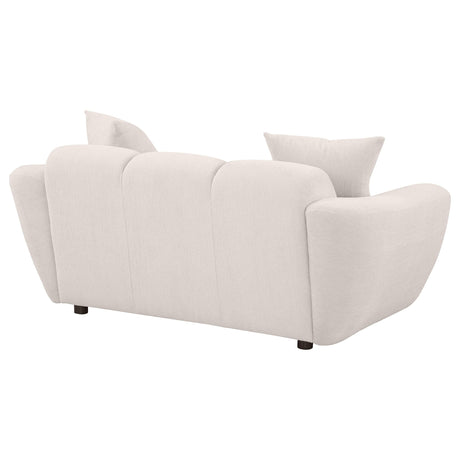 Destino Greige Chenille Upholstered Splayed Arm Loveseat by Coaster at Eve Furniture