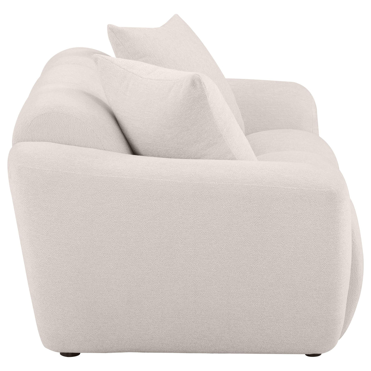 Destino Greige Chenille Upholstered Splayed Arm Loveseat by Coaster at Eve Furniture