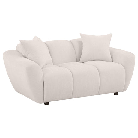 Destino Greige Chenille Upholstered Splayed Arm Loveseat by Coaster at Eve Furniture