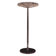 Detroit 10" Side Table in Dark Emperador Marble with Casted Base by Home Trends & Design at Eve Furniture