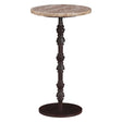 Detroit 12" Side Table in Light Emperador Marble with Casted Base by Home Trends & Design at Eve Furniture