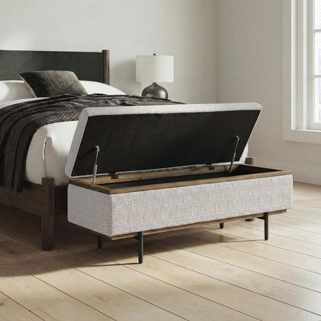 Dettaford Next-Gen Nuvella Stone Storage Bench by Ashley at Eve Furniture