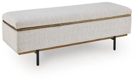 Dettaford Next-Gen Nuvella Stone Storage Bench by Ashley at Eve Furniture