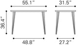 Deus Counter Table Black by Zuomod at Eve Furniture