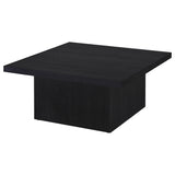 Devar Black 2-Piece Square Cocktail Coffee End Table Set by Coaster at Eve Furniture