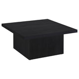 Devar Black 2-Piece Square Cocktail Coffee End Table Set by Coaster at Eve Furniture
