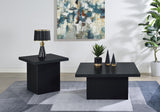 Devar Black 2-Piece Square Cocktail Coffee End Table Set by Coaster at Eve Furniture