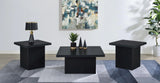 Devar Black 3-Piece Square Cocktail Coffee End Table Set by Coaster at Eve Furniture