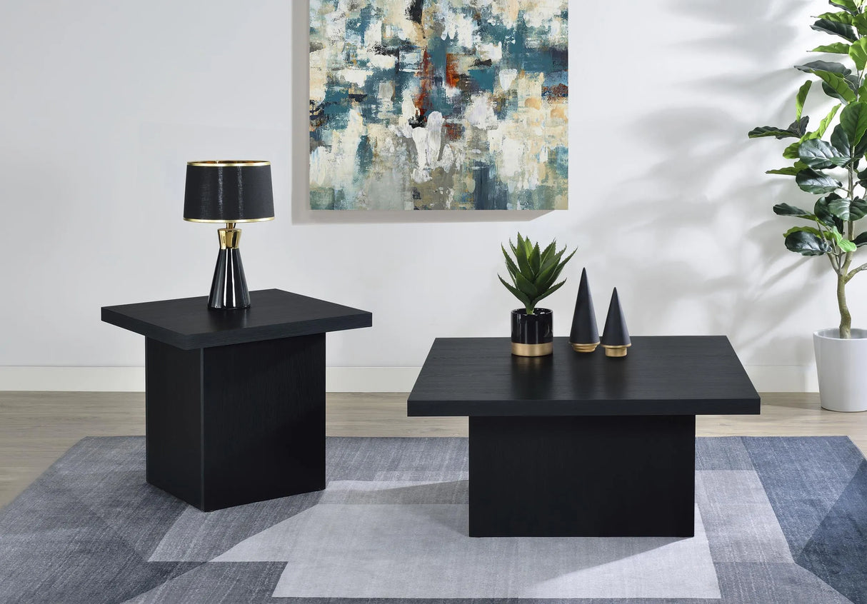 Devar Black Square Engineered Wood Cocktail Coffee Table by Coaster at Eve Furniture
