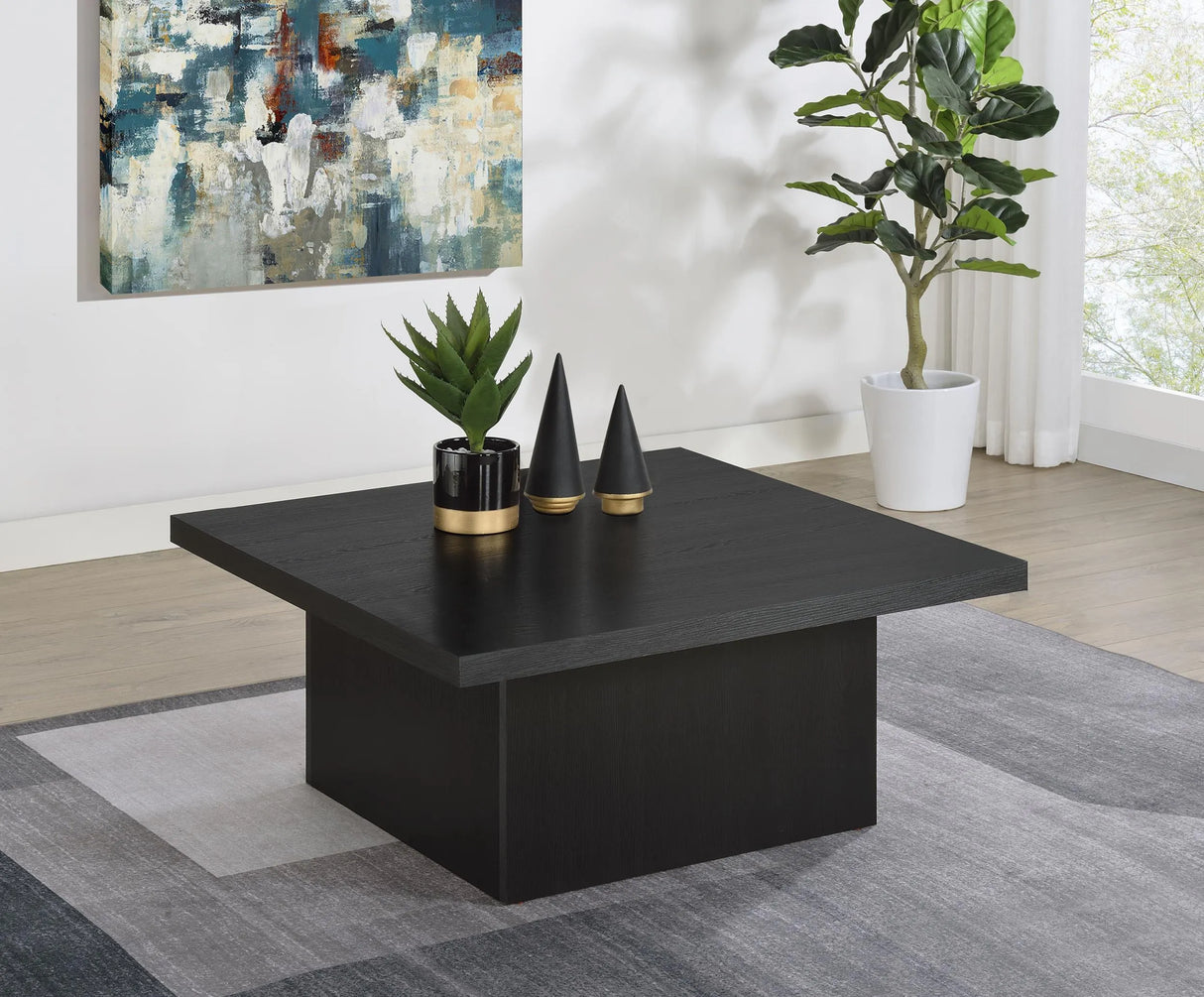 Devar Black Square Engineered Wood Cocktail Coffee Table by Coaster at Eve Furniture