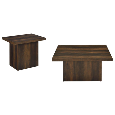 Devar Dark Pine 2-Piece Square Coffee and End Table Set by Coaster at Eve Furniture