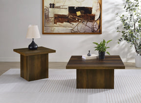 Devar Dark Pine 2-Piece Square Coffee and End Table Set by Coaster at Eve Furniture