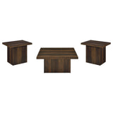 Devar Dark Pine 3-Piece Square Coffee and End Table Set by Coaster at Eve Furniture