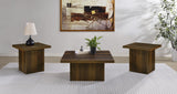 Devar Dark Pine 3-Piece Square Coffee and End Table Set by Coaster at Eve Furniture