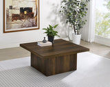 Devar Dark Pine Square Engineered Wood Cocktail Coffee Table by Coaster at Eve Furniture
