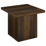 Devar Dark Pine Square Engineered Wood Side End Table by Coaster at Eve Furniture