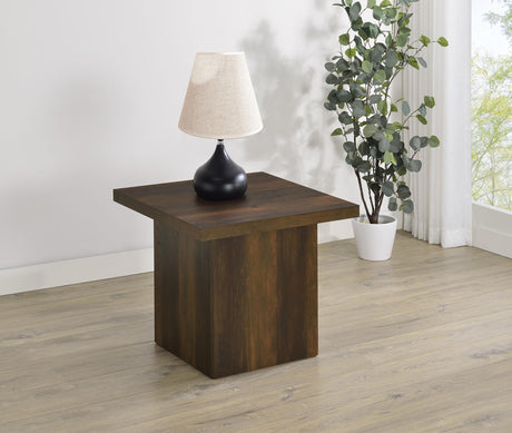 Devar Dark Pine Square Engineered Wood Side End Table by Coaster at Eve Furniture