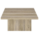Devar Distressed Pine Square Engineered Wood Coffee Table by Coaster at Eve Furniture