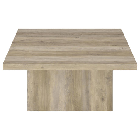 Devar Distressed Pine Square Engineered Wood Coffee Table by Coaster at Eve Furniture