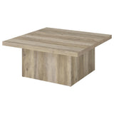 Devar Distressed Pine Square Engineered Wood Coffee Table by Coaster at Eve Furniture