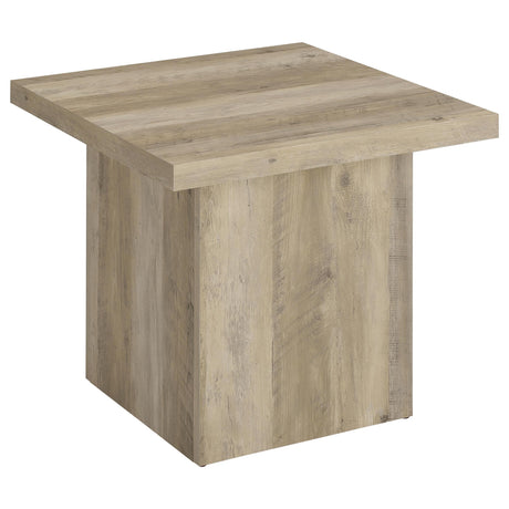 Devar Distressed Pine Square Engineered Wood End Table by Coaster at Eve Furniture
