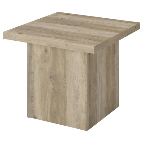 Devar Distressed Pine Square Engineered Wood End Table by Coaster at Eve Furniture