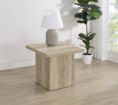 Devar Distressed Pine Square Engineered Wood End Table by Coaster at Eve Furniture