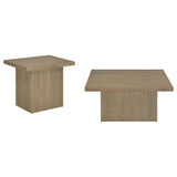 Devar Latte 2-Piece Square Cocktail Coffee End Table Set by Coaster at Eve Furniture