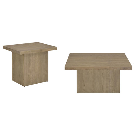 Devar Latte 2-Piece Square Cocktail Coffee End Table Set by Coaster at Eve Furniture