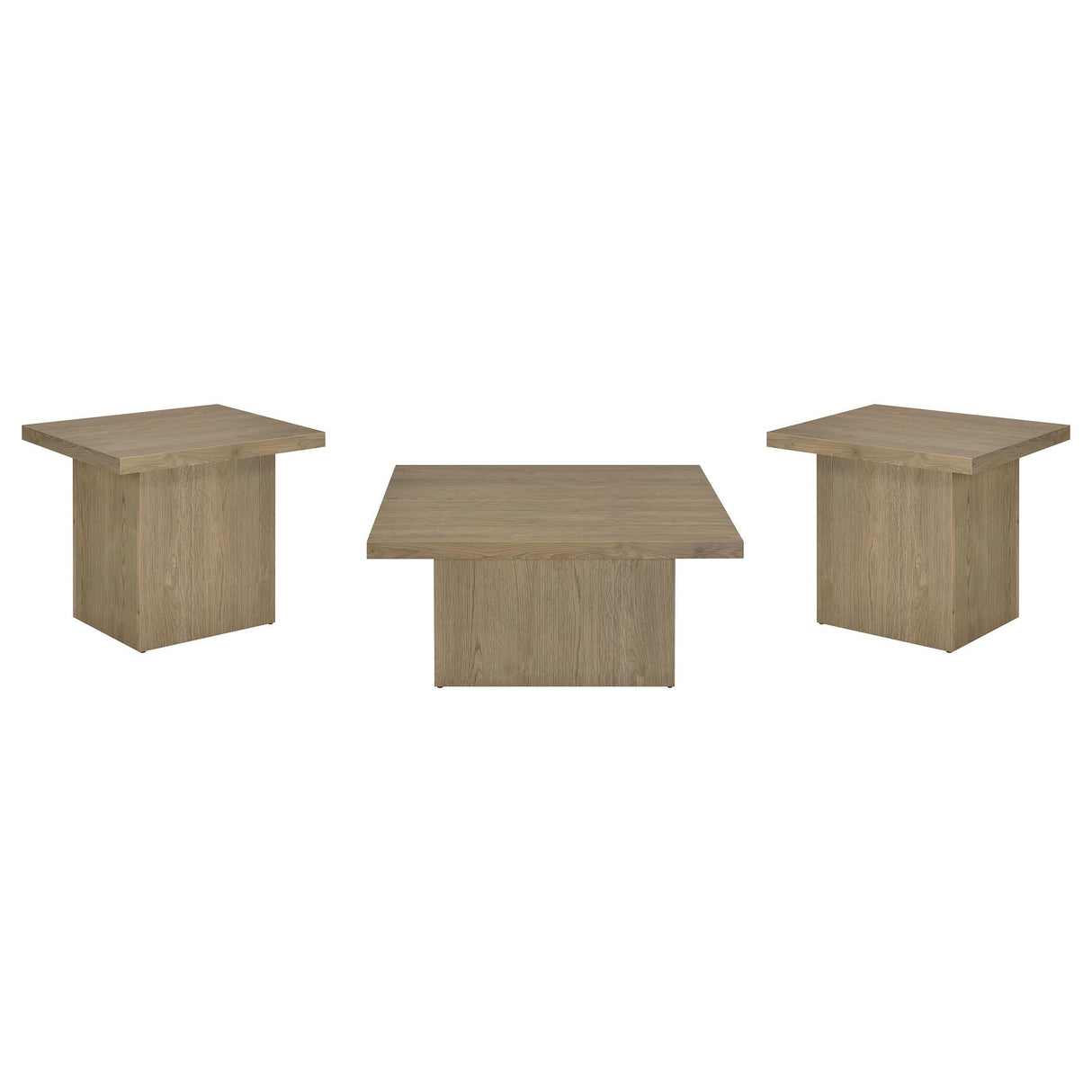 Devar Latte 3-Piece Square Cocktail Coffee End Table Set by Coaster at Eve Furniture