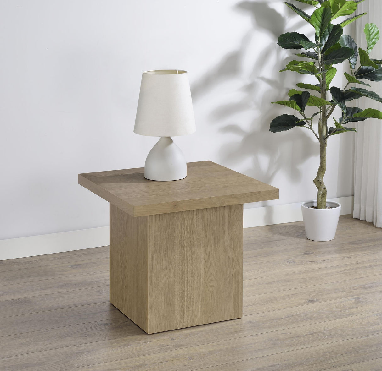 Devar Latte Square Engineered Wood Side End Table by Coaster at Eve Furniture