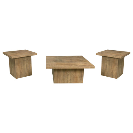 Devar Mango 3-Piece Square Coffee and End Table Set by Coaster at Eve Furniture