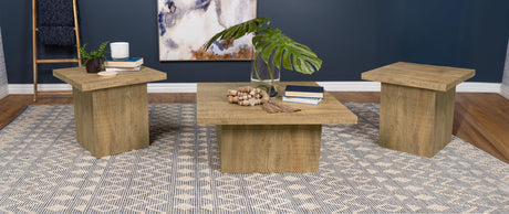 Devar Mango 3-Piece Square Coffee and End Table Set by Coaster at Eve Furniture