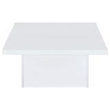 Devar White High Gloss 2-Piece Square Coffee End Table Set by Coaster at Eve Furniture
