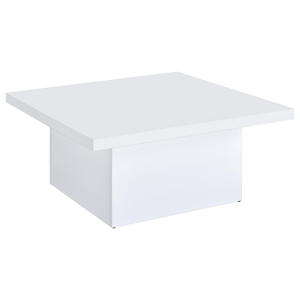 Devar White High Gloss 2-Piece Square Coffee End Table Set by Coaster at Eve Furniture