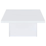 Devar White High Gloss 2-Piece Square Coffee End Table Set by Coaster at Eve Furniture