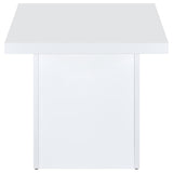 Devar White High Gloss 2-Piece Square Coffee End Table Set by Coaster at Eve Furniture