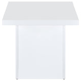 Devar White High Gloss 2-Piece Square Coffee End Table Set by Coaster at Eve Furniture