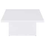 Devar White High Gloss 2-Piece Square Coffee End Table Set by Coaster at Eve Furniture