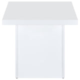 Devar White High Gloss 3-Piece Square Coffee End Table Set by Coaster at Eve Furniture