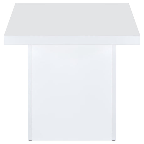 Devar White High Gloss 3-Piece Square Coffee End Table Set by Coaster at Eve Furniture