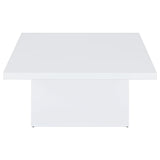 Devar White High Gloss 3-Piece Square Coffee End Table Set by Coaster at Eve Furniture
