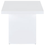 Devar White High Gloss 3-Piece Square Coffee End Table Set by Coaster at Eve Furniture