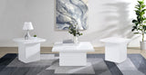 Devar White High Gloss 3-Piece Square Coffee End Table Set by Coaster at Eve Furniture