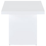Devar White High Gloss Square Engineered Wood Side End Table by Coaster at Eve Furniture