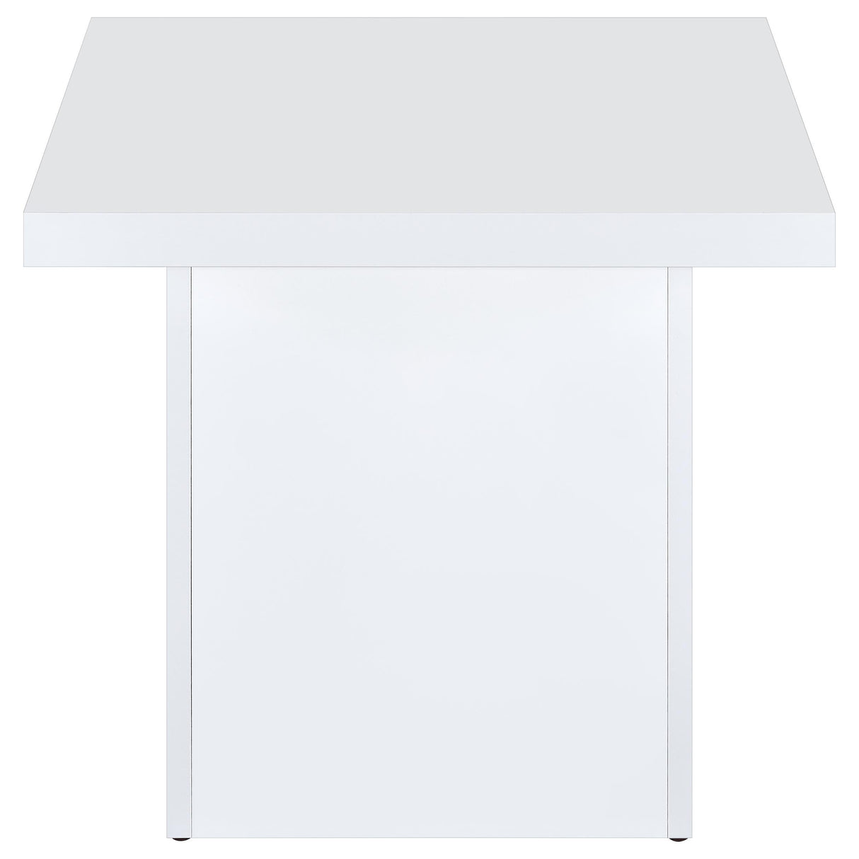 Devar White High Gloss Square Engineered Wood Side End Table by Coaster at Eve Furniture